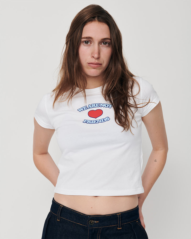 LOVE WHITE CROP TEE
