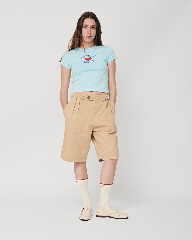 PLEAT CHINO SHORTS