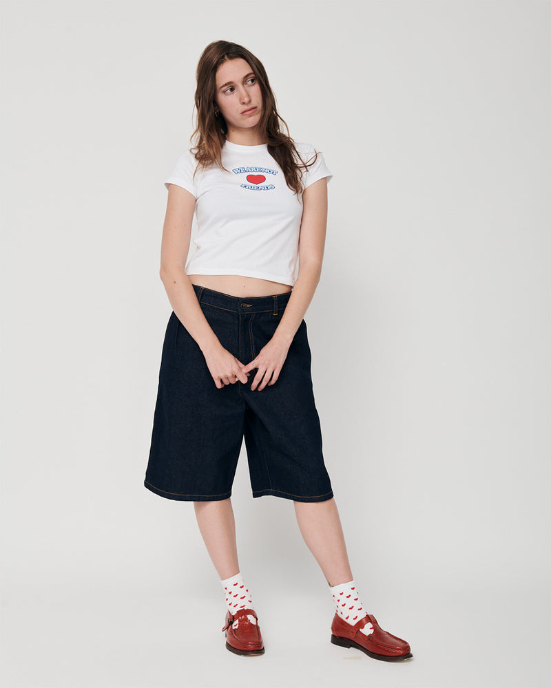 DENIM CHINO SHORTS