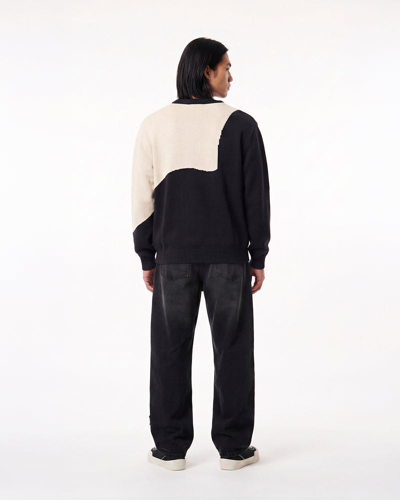 Bicolor Flower Sweater