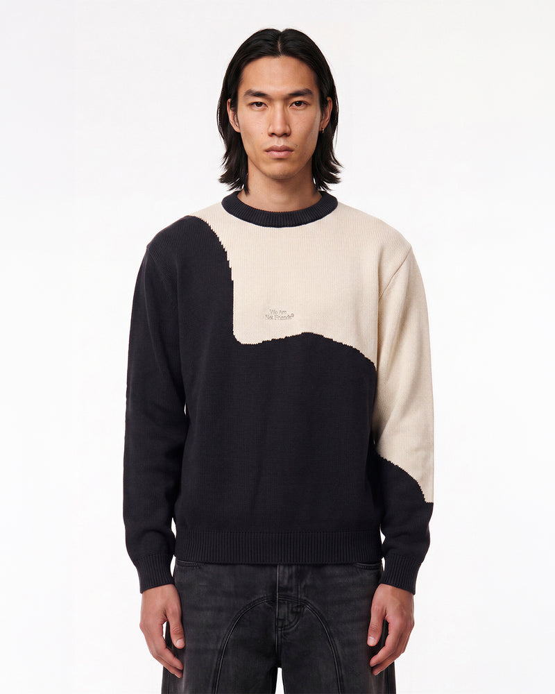 Bicolor Flower Sweater